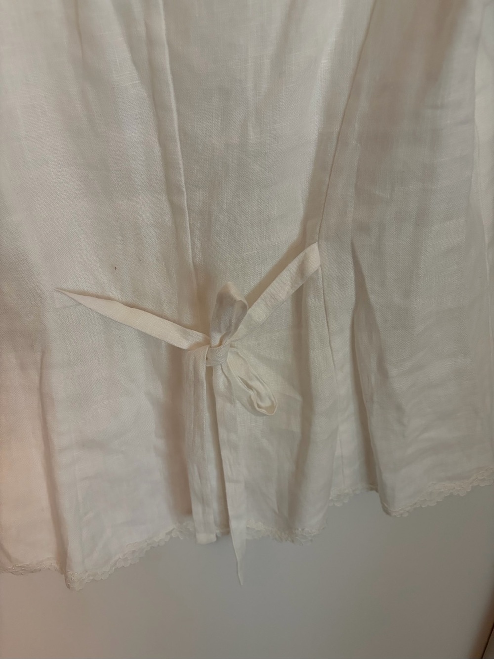 Reformation Cream Scoop Neck Linen Button-Up Blouse - Picture 6 of 7